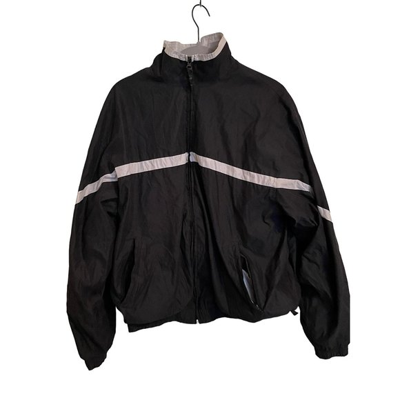 WEATHERPROOF WINDBREAKER JACKET SIZE LARGE BLACK WHITE - Picture 1 of 8